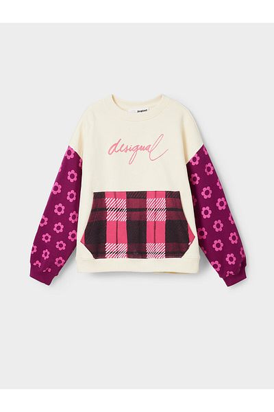 Desigual Girl Sweatshirt 23WGSK10 Ecru, Colorful