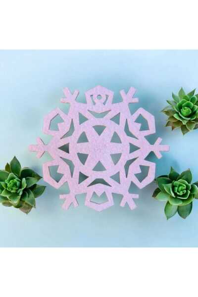 Grand Fine Art طقم قواعد أكواب من اللباد مكون من 4 قطع دائرية وردية على شكل ن...