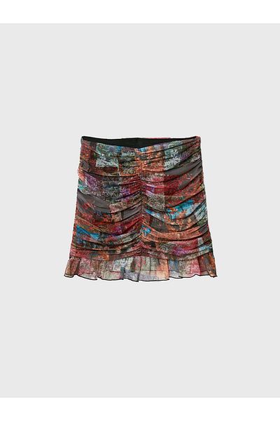 Desigual Women Mini Skirt 22WWFK03 Colorful