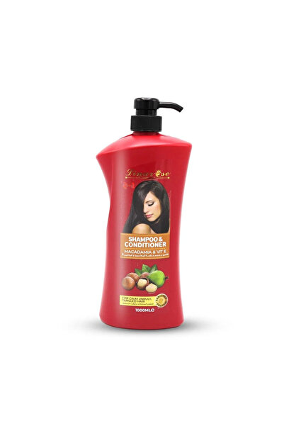 Linarose لينا روز شامبو وبلسم للشعر بخلاصة المكاديميا وفيتامين اي - 1000 مل
