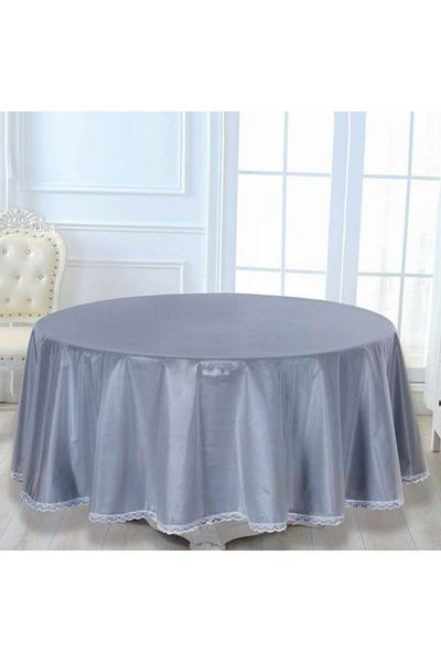 OBRO Round tablecloth, transparent, cover type, made of vinyl, oilcloth, easy to clean, waterproof, 180 cm