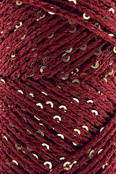 SENSY Paillette Polyester Macrame Sequin Thread Polyester Macrame Thread Supla Thread Sequin Bag Thread Claret Red