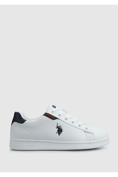 U.S. Polo Assn. Lace-Up Casual Sneakers White Navy Blue Sneaker White