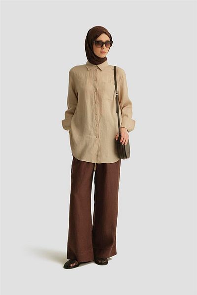 Armine Linen Tunic 25Yd4231-1 Beige