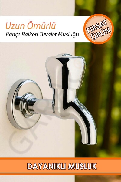 garaccu Dayanıklı Bahçe - Balkon - Tuvalet Musluğu Su Tasarrufu Sağlayan Uzun...