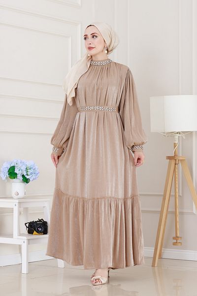Sevitli Rochie de seară Simay brodata cu piatră-VİZON