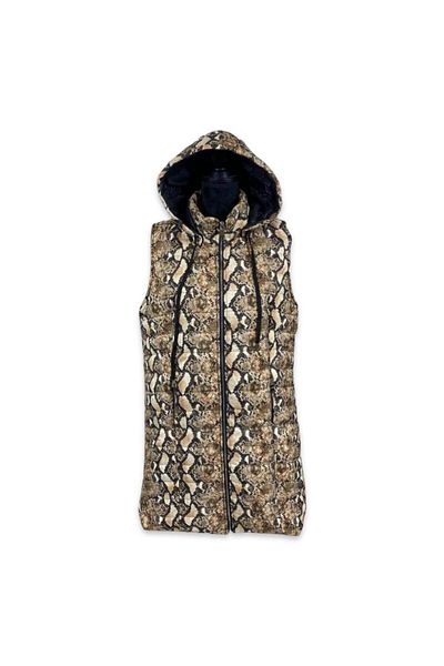 Intisimo Long Fass Vest, Quilted, One Size, Snake Model, Brown/Grey