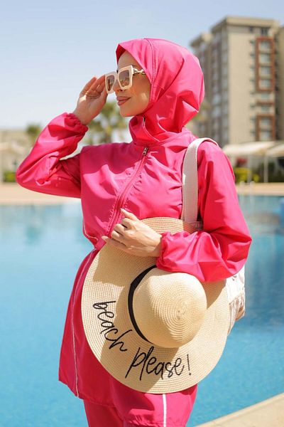 TOFİSA Hijab Swimsuit Set Fusya - 27096