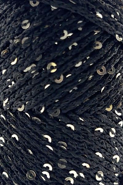 SENSY Paillette Sequin Polyester Macrame Thread Polyester Macrame Thread Supply Thread Sequin Bag Thread Black