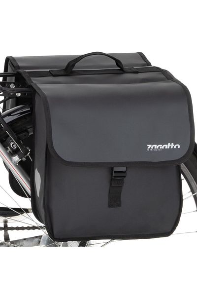 zagatto ® Rear Bike Bag, 22l (2X11L), Waterproof, Reflective Elements, Black, Zg864