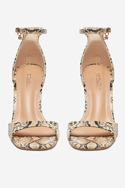 DeeZee Women's High Heel Sandals Low Beige Stiletto 38