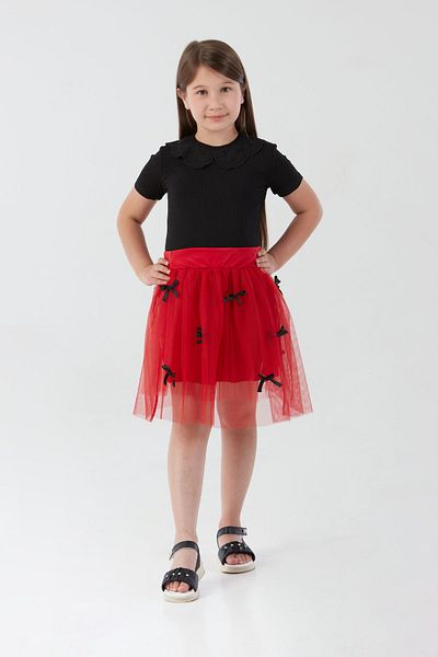 Fulla Moda Elastic Waist and Bow 23 April Girl's Tuu Skirt