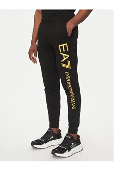EA7 Emporio Armani Pantaloni de trening pentru bărbați negri EA7 EMPORIO ARMA...