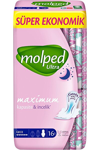 Molped Ultra Hijyenik Ped Anatomik Gece Süper Ekonomik 16 Lı