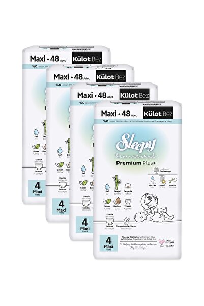 Sleepy Bio Natural Premium Plus Ultra Paket Külot Bez 4 Numara Maxi 192 Adet