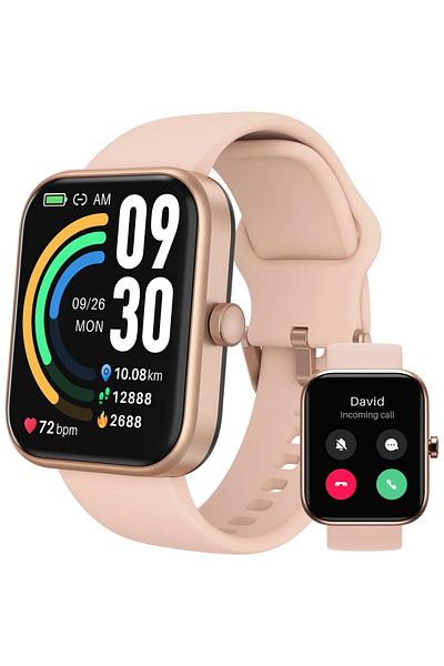 Smart Vibe TOZO® S3 Smartwatch Receive/Make Calls, 1.83” Ultra Touch, 24/7 Fitness Tracker, Rose Gold