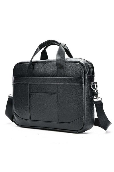 Busy Lady&Gentleman Laptop bag 15' Profu', genuine leather, unisex, shoulder, hand, black
