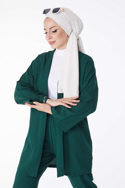 TOFİSA Cardigan Trousers Double Suit Emerald - 27115