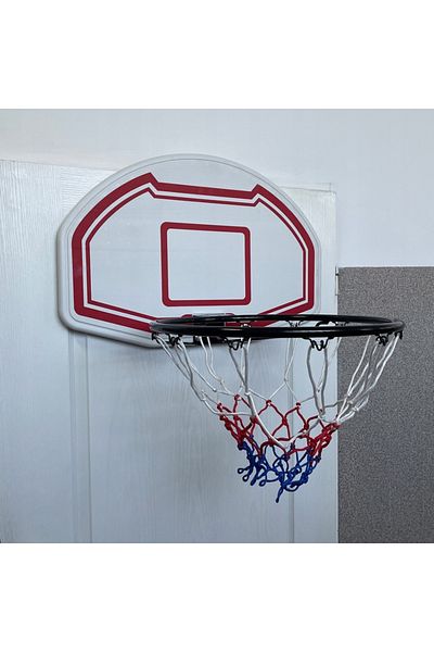 zola Basketball hoop, diameter 45 cm, door/wall mounting, mounting accessories included, 73 x 49 cm, white/red