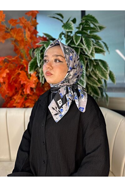 Oxygen Scarfs Βαμβακερό μεταξωτό μαντίλι με ανοιξιάτικο σχέδιο - 13001