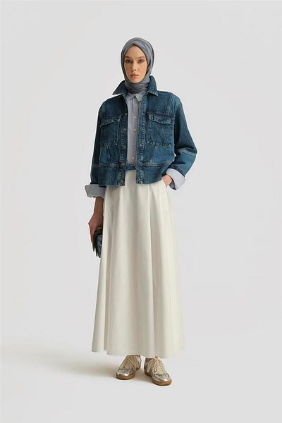 Armine Jachetă din denim mozaic 25yd9120 Indigo