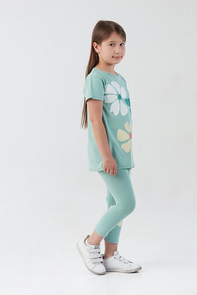 Fulla Moda Girl's Suit with Floral Printed Tights