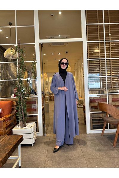 NS Moda Costum de vis Hijab Gri Model-540