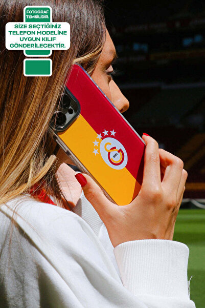 Galatasaray iPhone 14 Pro Uyumlu Galatasaray 5 Yıldız Parçalı Bayrak Lisanslı Telefon Kılıfı
