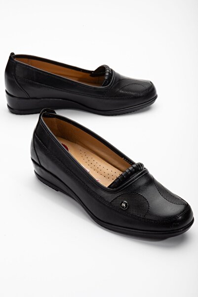 Warestex Ortopedik Anne Ayakkabı Içi Deri Topuk Jelli Günlük Yumuşak Kadın Ayakkabı