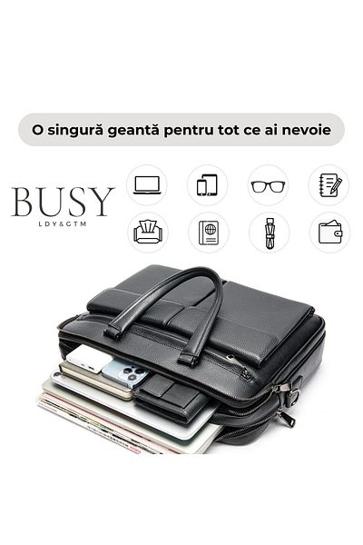 Busy Lady&Gentleman Dr. House laptop bag, genuine leather, briefcase, shoulder bag, premium, large document capacity
