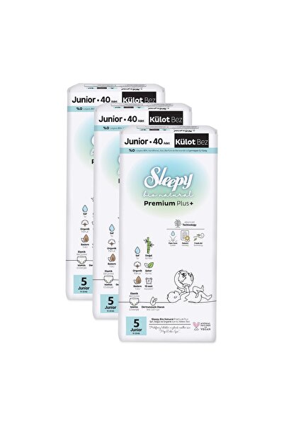 Sleepy Bio Natural Premium Plus Avantajlı Paket Külot Bez 5 Numara Junior 120 Adet