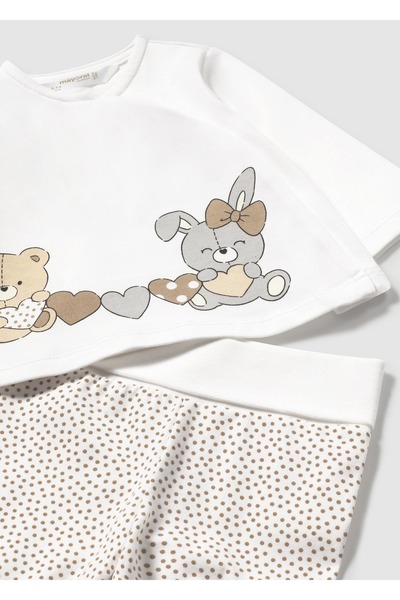 MAYORAL Baby Girl Printed Long Sleeve T-Shirt Leggings Set White 1588