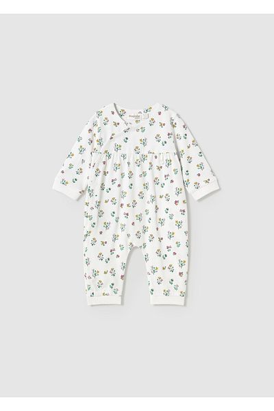 MAYORAL Baby Girl Floral Printed Jumpsuit White 1753