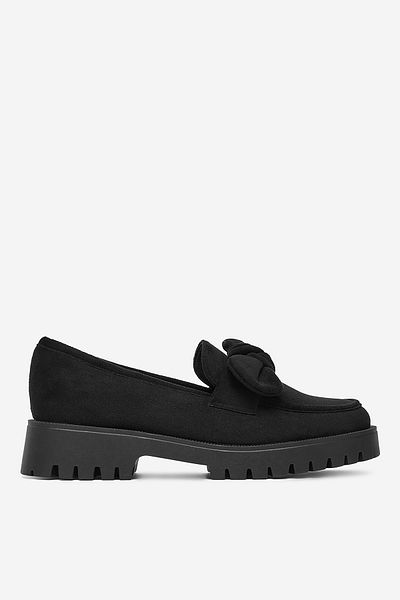 DeeZee Mocasini damă cu talpă joasă, negri, talpă plată, 40