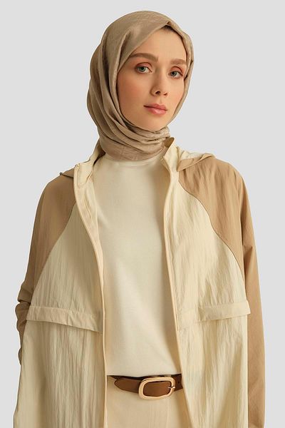 Armine Colorblock Raincoat 25Yt539 Beige