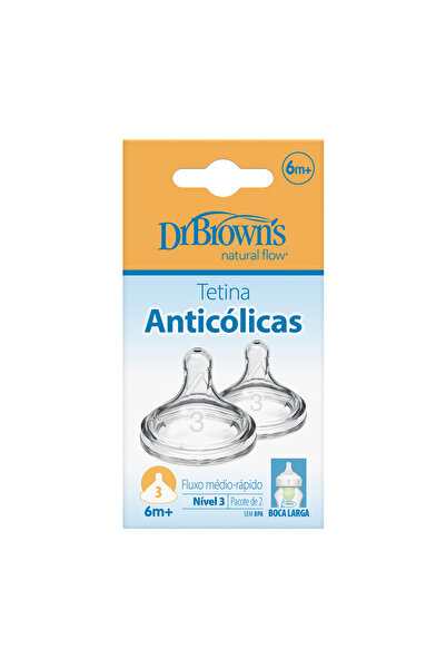 Dr.Brown's 3. Seviye Geniş Ağız Options Silikon Biberon Emziği, Ikili Paket