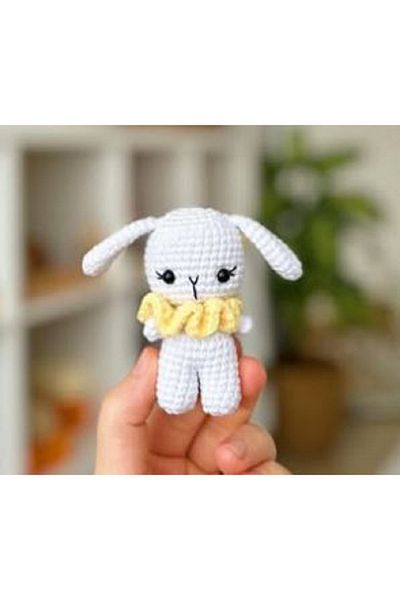 designbyoykum Hand Knitted Rabbit Keyring (Keyring Apparatus Will Be Sent)
