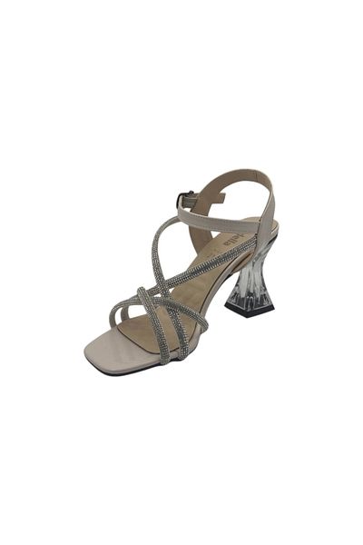 Ayteşayk Transparent Heel Stone Sandals