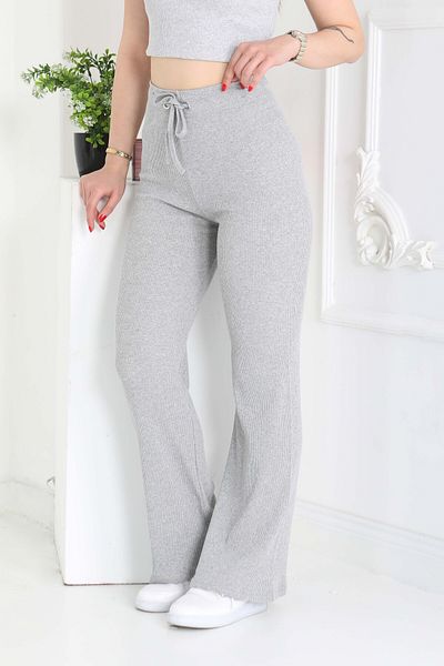 TOFİSA Eyelet Trousers Gray - 27133