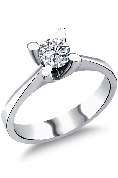 Takı Dükkanı Pırlanta Model Gümüş Tektaş Yüzük Sevgiliye Hediye Evlilik Tekli...