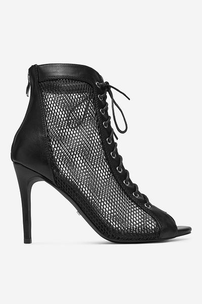 DeeZee Women's Low Ankle Boots Black Stiletto Heel 37