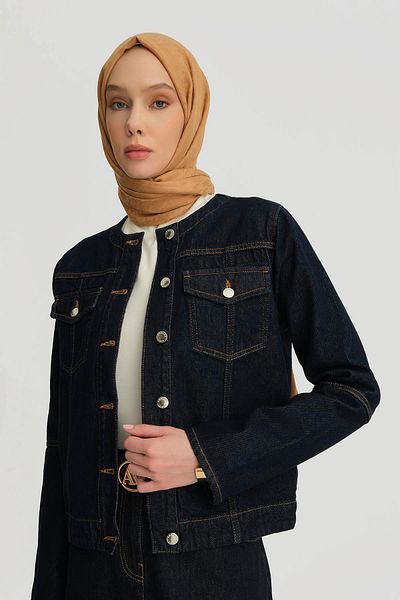 Armine Sewn Detailed Jacket 25Yd9118 Dark Navy Blue