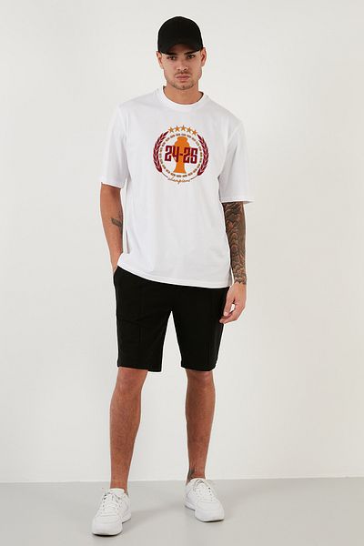 OFFSIDESIGN Unisex T-Shirt Yellow Red Fan 25Th Championship 5 Star Trophy Printed Oversize T-Shirt