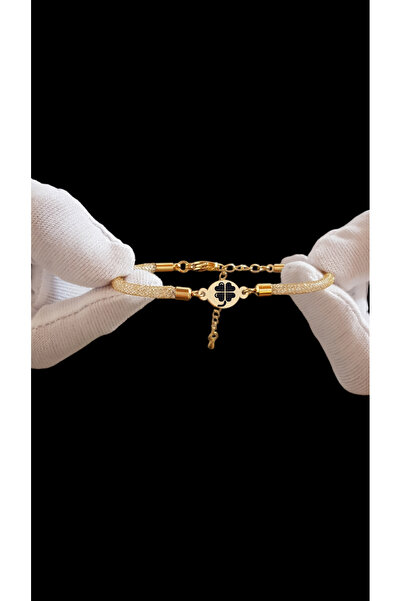 ARCHINO GOLD Altın Plakalı 14 Ayar Bayanlara Özel Oval Motifli Hasır Kordonlu...