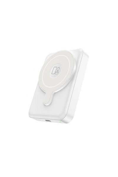 Hoco Magsafe External Battery, Ultra-Powerbank 3 in 1, Wireless Charging, 10000mAh, Hoco Q11, White