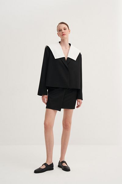 Jorbinol Wide Collar Garnished Jacket