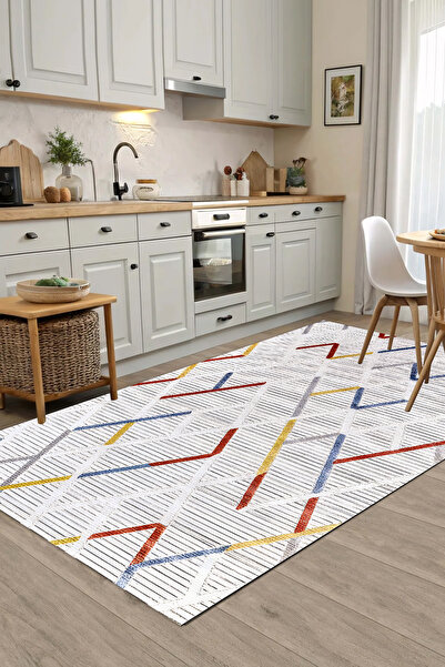 G&C HOME DİJİTAL BASKILI DEKORATİF Makinede Yıkanabilir Kaymaz Taban Leke Tut...