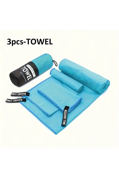 Defnestodio 3 adet Hızlı Kuruyan Havlu Seti, Ultra İnce Fiber Spor ve Seyahat...