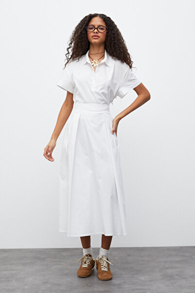 urban focus Pleated Midi Skirt