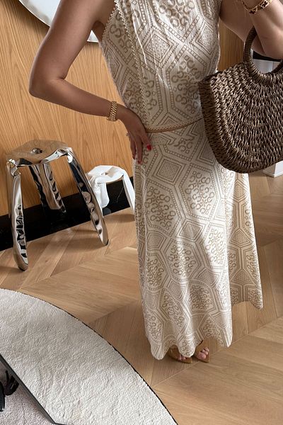 Özge Özgenç Ethnic Pattern Skirt Blouse Set